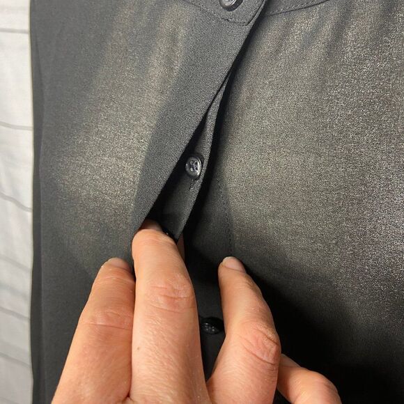 Loft black see through button up Medium - Picture 4 of 7